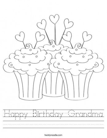 Happy Birthday Grandma Worksheet - Twisty Noodle | Happy birthday grandma, Happy  birthday mommy, Happy birthday coloring pages