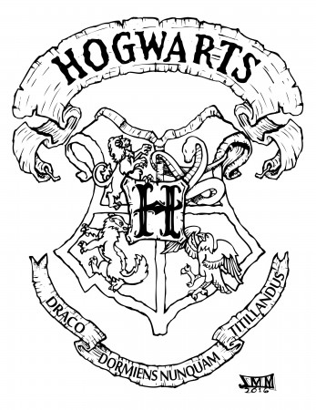 hOGWARTS CREST COLORING PAGE, COULDN'T FIND ONE I LIKED SO I DO IT MYSELF.  | Hogwarts crest, Hogwarts, Coloring pages