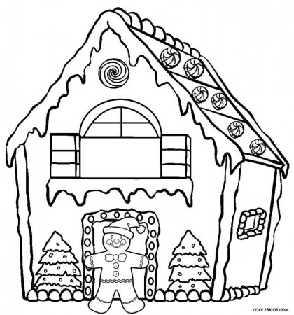 Christmas House Coloring Pages Printable - Coloring Pages For All Ages