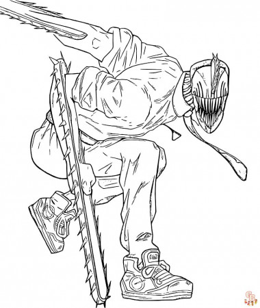 Free Chainsaw Man Coloring Pages - GBcoloring