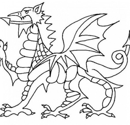welsh dragon colouring page - Clip Art Library