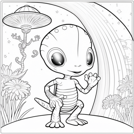 Using MJ to make coloring pages for kids - alien themed : r/midjourney