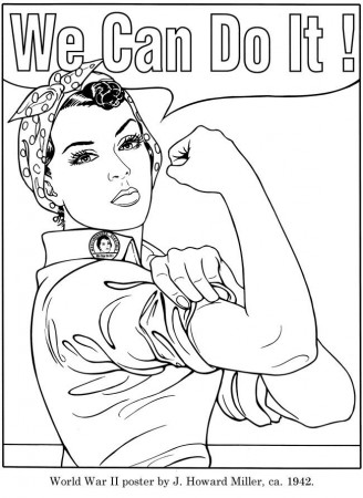 rosie the riveter coloring page - Clip Art Library