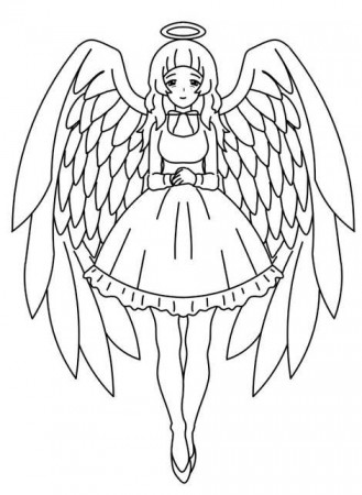 Anime Angel Coloring Pages - Angel Coloring Pages - Coloring Pages For Kids  And Adults