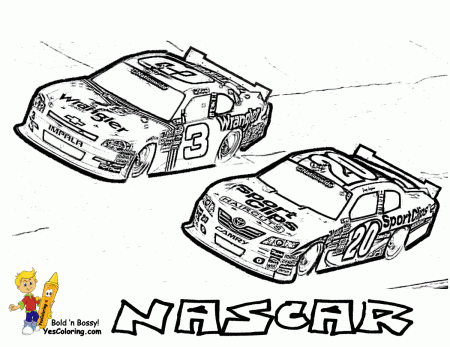 Nascar Coloring Page - Coloring Pages for Kids and for Adults