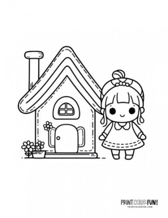 Simple house coloring pages & clipart ...