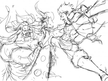 Luffy vs Kaido fanart wip . . . #LUFFY ...