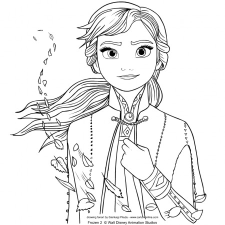 Anna from Frozen 2 coloring page