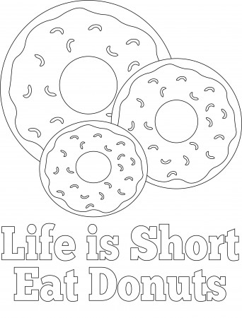 Donut Coloring Pages and Party Sign |