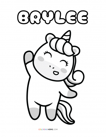 Brylee unicorn coloring page