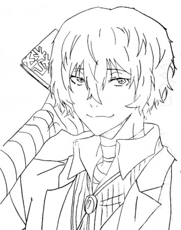osamu dazai from bungou stray dogs Coloring Page - Anime Coloring Pages