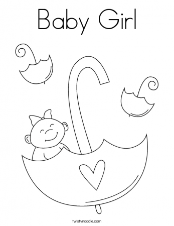 Baby Girl Coloring Page