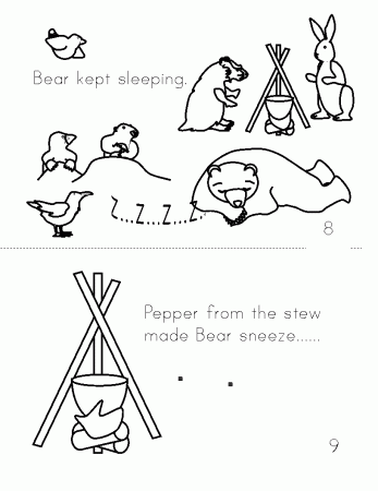Bear Snores On Coloring Page