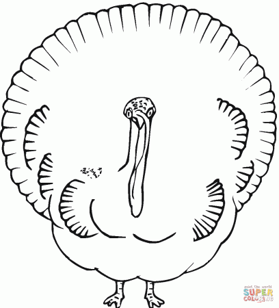 Running Turkey Outline coloring page | Free Printable Coloring Pages