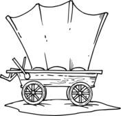 Covered Wagon Coloring Page - Coloring Pages for Kids and for Adults