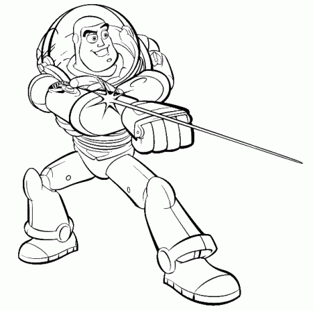 Buzz Lightyear fighting - Toy Story Kids Coloring Pages