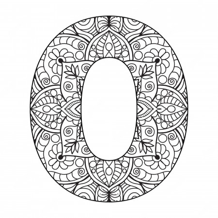 Premium Vector | Mandala number coloring page for kids