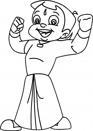 cool Chhota Bheem Strong Coloring Pages | Monkey coloring pages, Coloring  books, Coloring pages