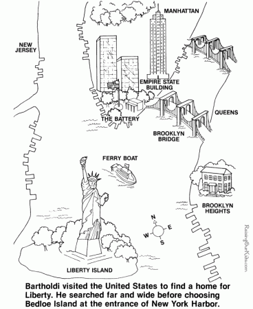 Where is the Statue of Liberty located? - Coloring Pages too!