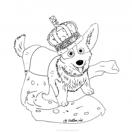 The Queen's Corgi Coloring Pages – Dog coloring pages