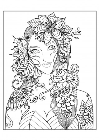 coloring pages for adults | Hard Coloring Pages for Adults - Best Coloring  Pages For … | Fall coloring pages, Flower coloring pages, Printable flower coloring  pages