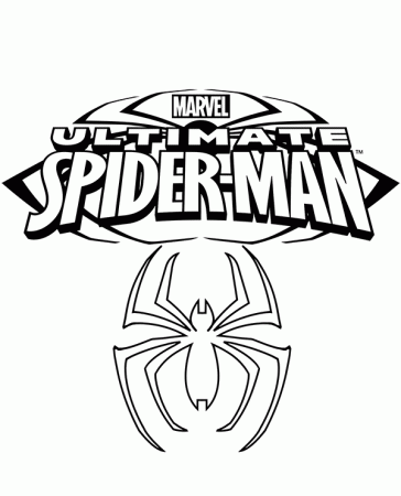 Spiderman's logo on free coloring page, sheet to download