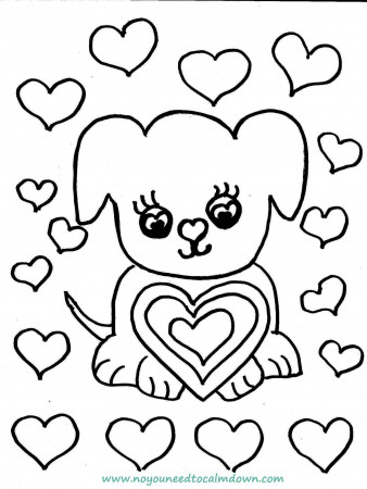 Cute Dog Valentine's Day Coloring Page - Free Printable | No, YOU Need To  Calm Down! | Valentines day coloring page, Valentine coloring sheets,  Valentine coloring