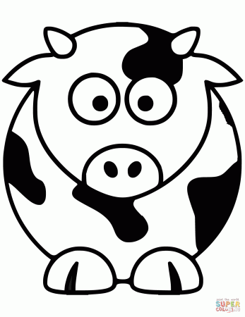 Cartoon Cow coloring page | Free Printable Coloring Pages