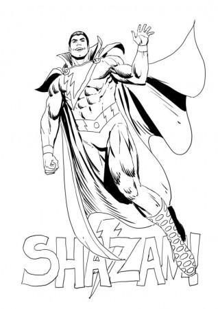Shazam Coloring Pages | 90 Coloring pages for kids to print for free