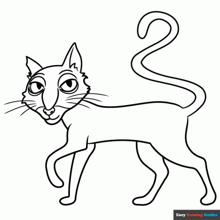 Cat from Coraline Coloring Page | Easy Drawing Guides