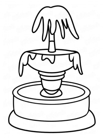 Easy Fountain Coloring Page - Free Printable Coloring Pages for Kids