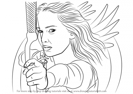 Learn How to Draw Katniss Everdeen with Bow and Arrow (Characters) Step by  Step : Drawing Tutorials