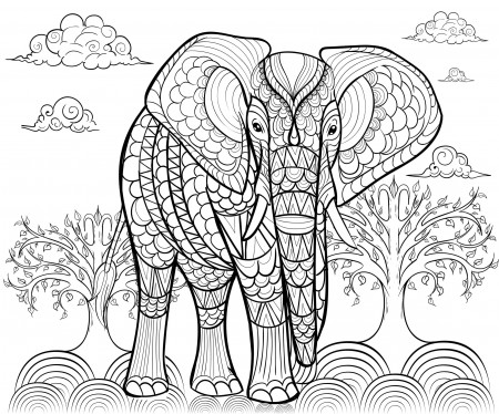 Free printable elephant coloring pages - Elephants Kids Coloring Pages