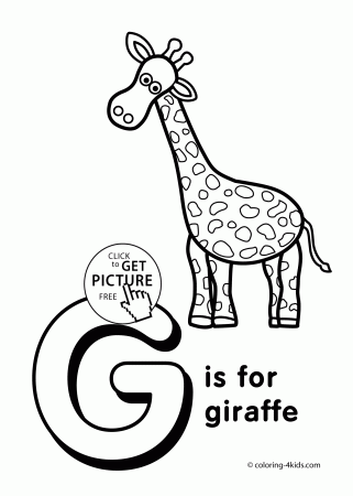 Letter G coloring pages of alphabet (G letter words) for kids ...