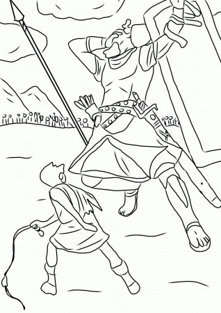 Free David And Goliath Fight Coloring Page Free Printable Coloring ...