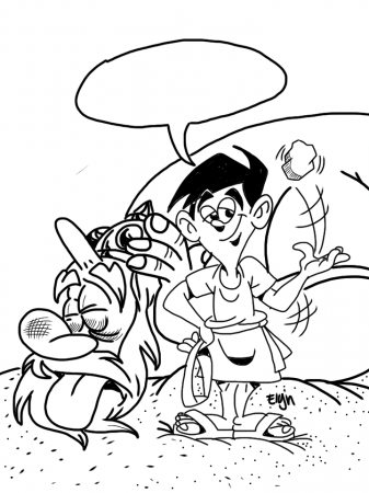 David and Goliath” Cartoon & Coloring Pages