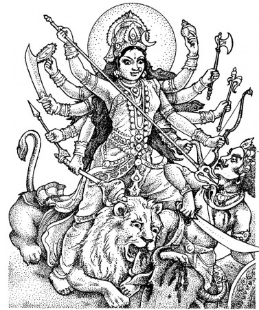 Diwali Coloring Pages: Goddess Durga coloring pages