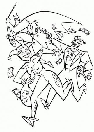 batman and joker harley quinn coloring pages - Clip Art Library
