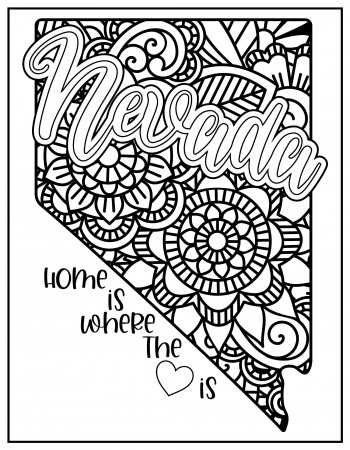Nevada Coloring Page - Etsy