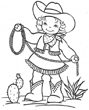 Cowgirl Coloring Pages for All Cartoon Lovers | Educative Printable |  Vintage coloring books, Coloring pages, Free coloring pages