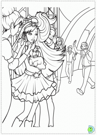 Barbie- The princess and the Popstar Coloring page- DinoKids.org