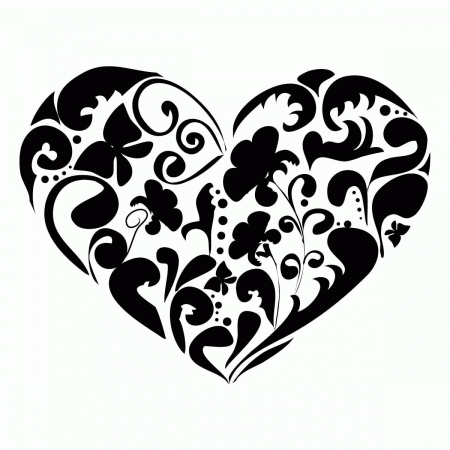 8 Pics of Heart With Flowers Coloring Pages - Flower Heart ...