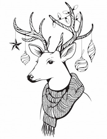 Printable Reindeer Coloring Pages For Kids. Add some color to that Reindeer!