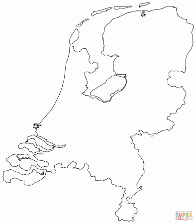 Outline Map of Netherlands coloring ...