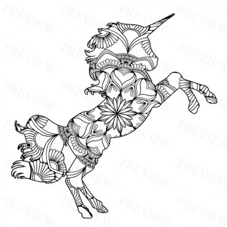 10 Mandala Unicorn Mandala Coloring Pages Commercial License - Etsy Denmark