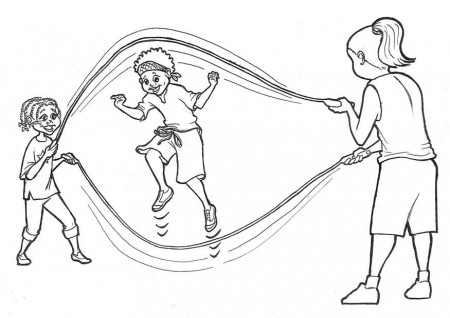Coloring page jump rope - img 9576.