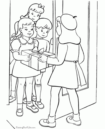 birthday present Colouring Pages (page 2)