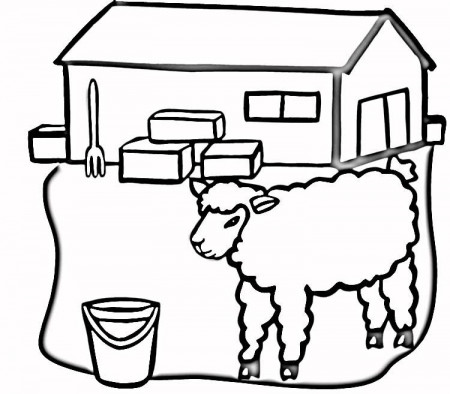 Sheep at the Barn Coloring Online | Super Coloring