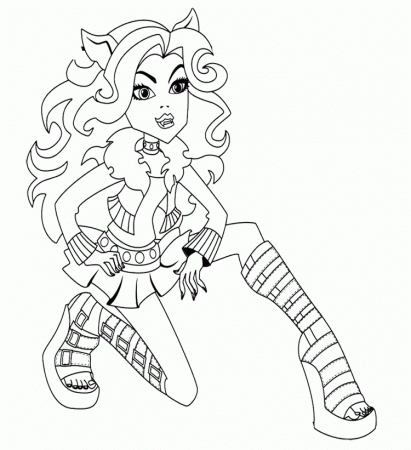 Monster High Coloring Pages : Style Clawdeen Wolf Coloring Page 