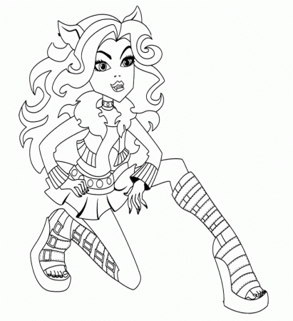 Monster High Coloring Pages : Sweet Monster High Clawdeen Wolf 